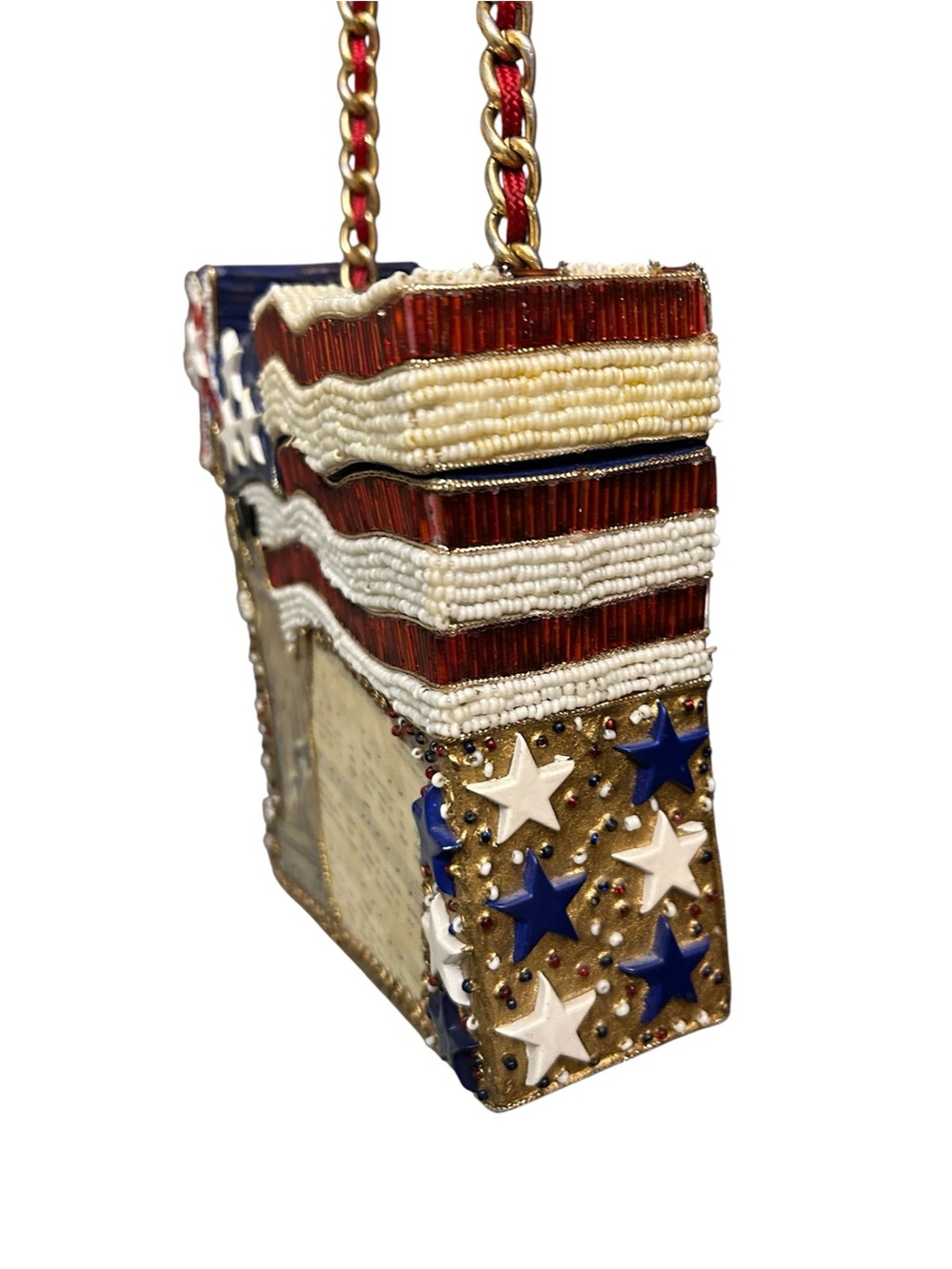 Mary Frances Red/White/Blue Americana Beaded Statue of Liberty Crossbody Bag - Picture 7 of 16
